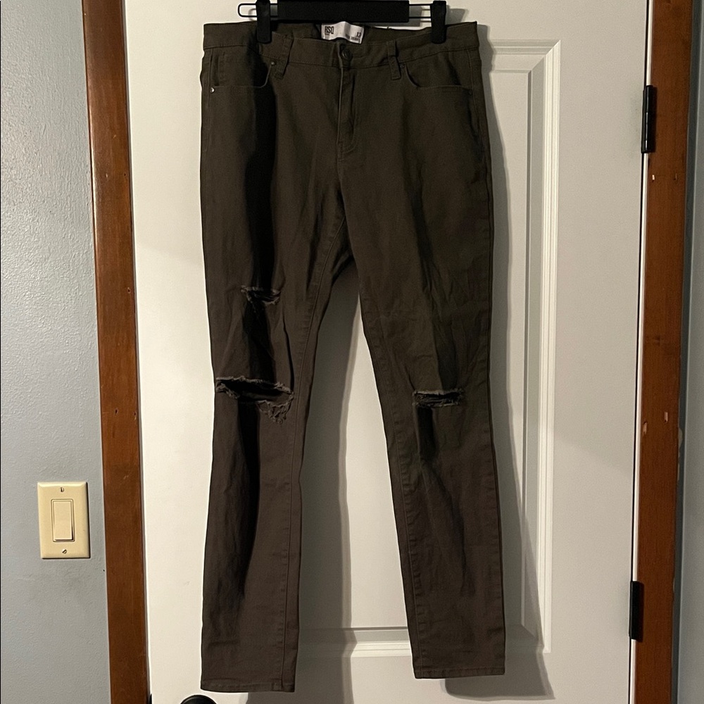 RSQ Distressed army green pants
